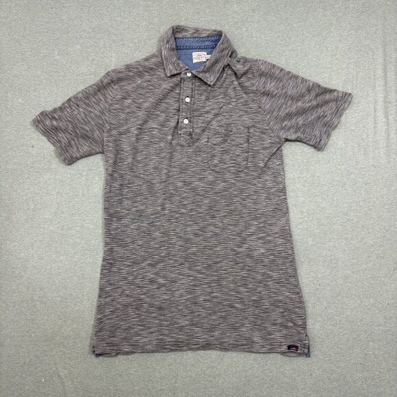 Faherty Other - Faherty Indigo Dyed Polo Shirt Gray Casual Rugby Pocket Short Sleeve Youth Med